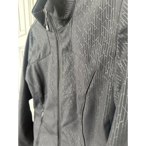 Eddie Bauer W's Size M Black Fleece Lined Softshell Full Zip Jacket Zip Pockets - Picture 1 of 16